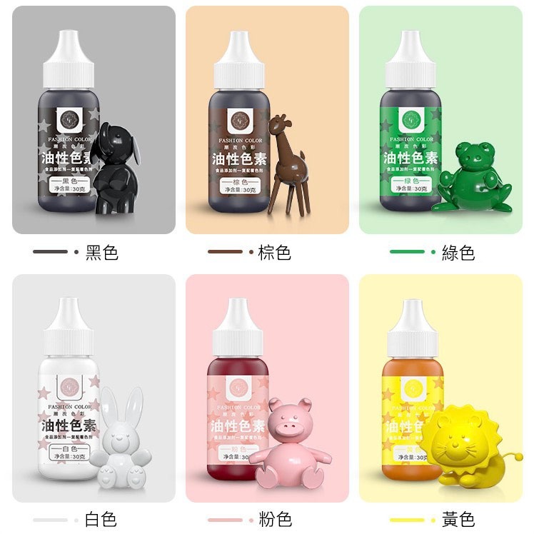 FC可食用巧克力油溶性色素(30g原裝瓶)/油性色膏/巧克力噴砂淋面調色顏料-細節圖7