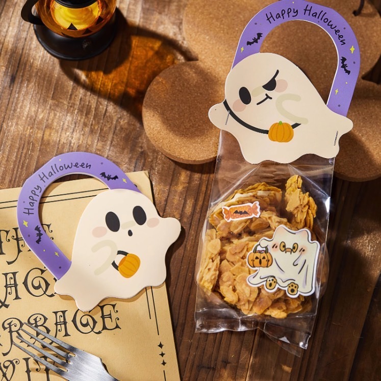 ◎40枚混裝◎萬聖節搞怪異型頁眉卡頭/糖霜餅乾包裝/曲奇瑪德琳裝飾紙卡片-細節圖4