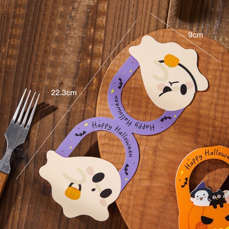 ◎40枚混裝◎萬聖節搞怪異型頁眉卡頭/糖霜餅乾包裝/曲奇瑪德琳裝飾紙卡片-細節圖6