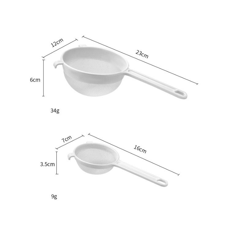 ◎四件套◎雙耳掛勾塑膠漏勺/防燙長柄網漏/麵粉篩/過濾網/油格/加密撈勺/家用神器-細節圖6