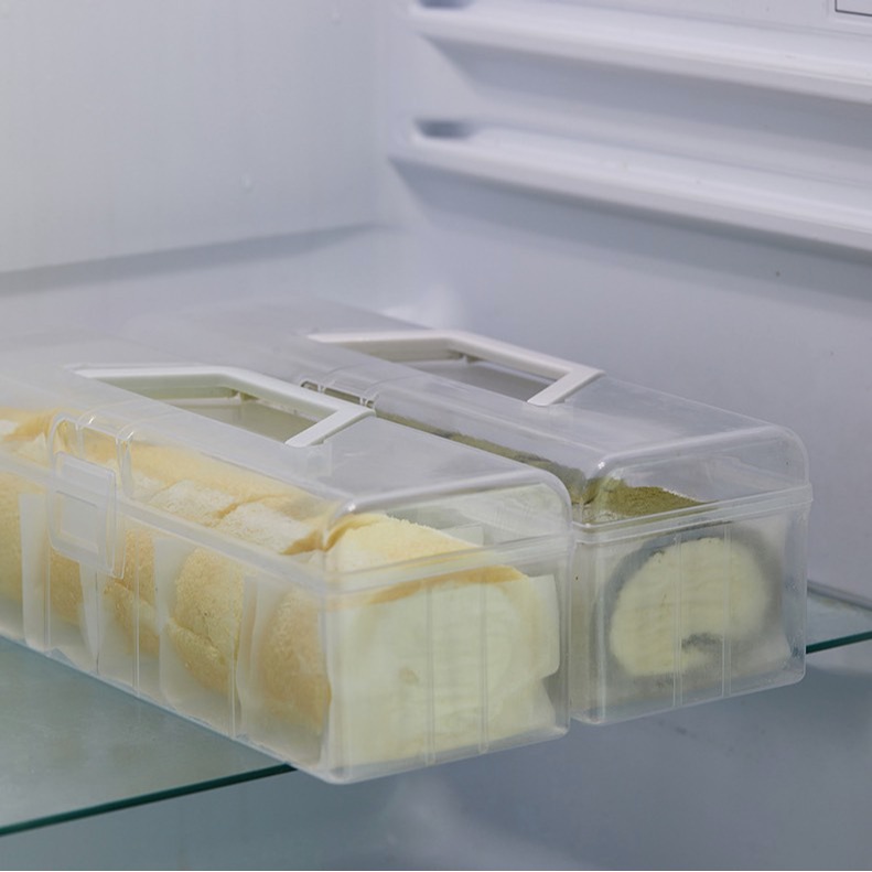 蛋糕捲手提包裝盒/可重複使用冷藏保存收納保鮮盒/甜點切片手提打包盒子-細節圖3