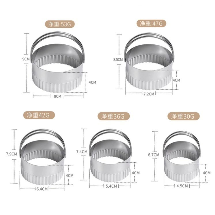 ▪5件組▪圓形正方形不鏽鋼餅乾模具餅乾切餅器/Cookie Biscuit Cutter Set/光級牙級水果切模/翻糖-細節圖7