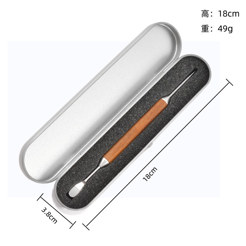 304不銹鋼花梨木拉花針/咖啡雕花棒/花式咖啡器具/勾花烘培奶泡拉花針/不銹鋼拉花針-細節圖3