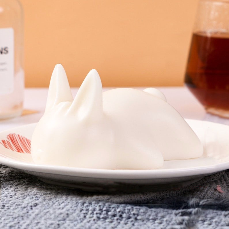 立體搖搖貓咪奶凍模具(模具顏色隨機)/兔子果凍矽膠模具/可愛卡通捏捏布丁DIY慕斯蛋糕模-細節圖4