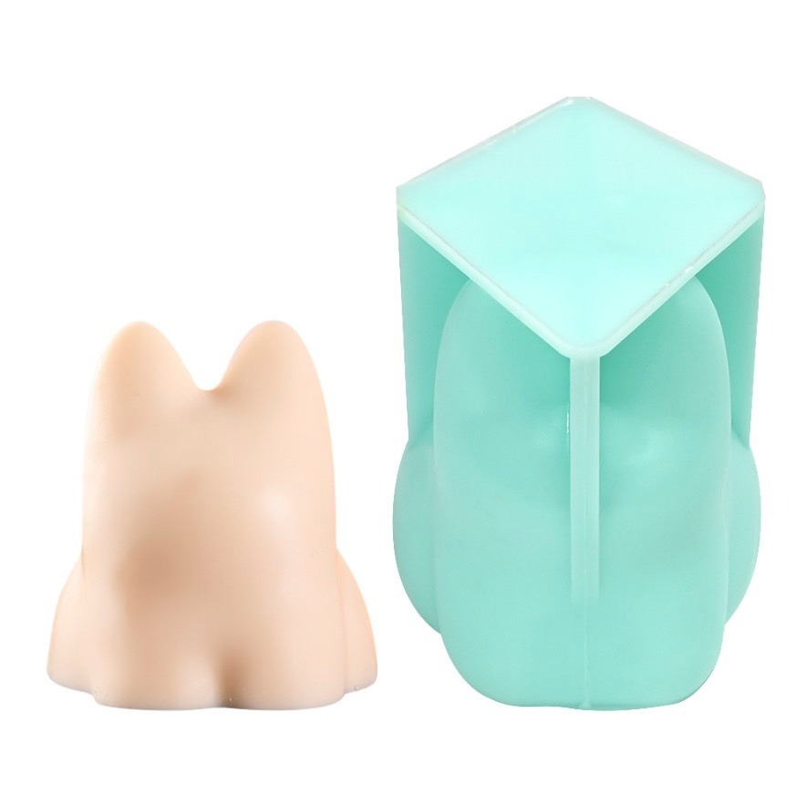 立體搖搖貓咪奶凍模具(模具顏色隨機)/兔子果凍矽膠模具/可愛卡通捏捏布丁DIY慕斯蛋糕模-細節圖6