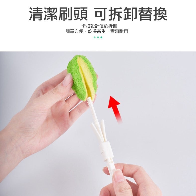 日本KM日式百潔布小刷子/廚房浴室多用清潔刷/可拆換迷你海棉刷/縫隙清潔刷-細節圖6