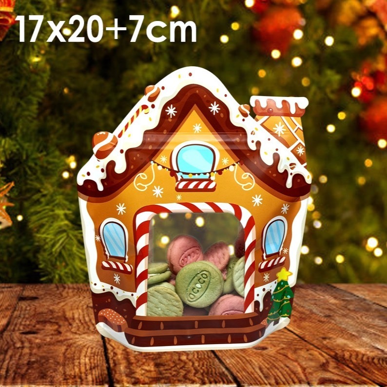 ◎10只入◎17x20+7cm聖誕節鈴鐺糖果屋加厚可立式夾鍊袋/新年牛軋糖果食品自封禮品袋/創意烘焙包裝袋/糖果曲奇袋-細節圖8