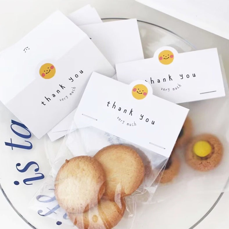 ◎40枚入◎白色笑臉愛心小太陽特種紙頁眉卡頭/糖霜餅乾包裝/曲奇瑪德琳裝飾紙卡片-細節圖3