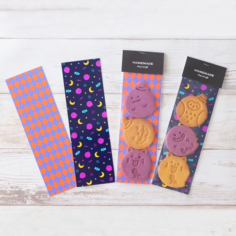 ▪6.5x21cm▪萬聖節長條頁眉墊片紙(混搭約50張入)/糖霜餅乾裝飾包裝/曲奇瑪德琳裝飾紙卡片-細節圖2