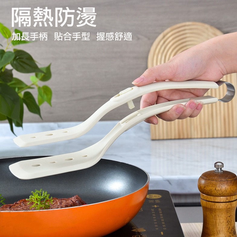 耐高溫矽膠煎魚鏟夾/食物夾/二合一煎鏟夾/牛排夾麵包夾/戶外燒烤肉夾-細節圖3