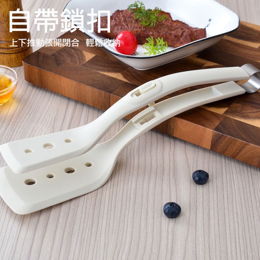 耐高溫矽膠煎魚鏟夾/食物夾/二合一煎鏟夾/牛排夾麵包夾/戶外燒烤肉夾-細節圖5