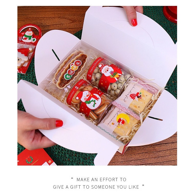 ◎2入◎聖誕節糖果餅乾包裝盒/西點手提禮盒/布丁杯子慕斯聖誕提盒/烘焙包裝盒/炸雞瑞士毛巾卷西點手提禮盒-細節圖5