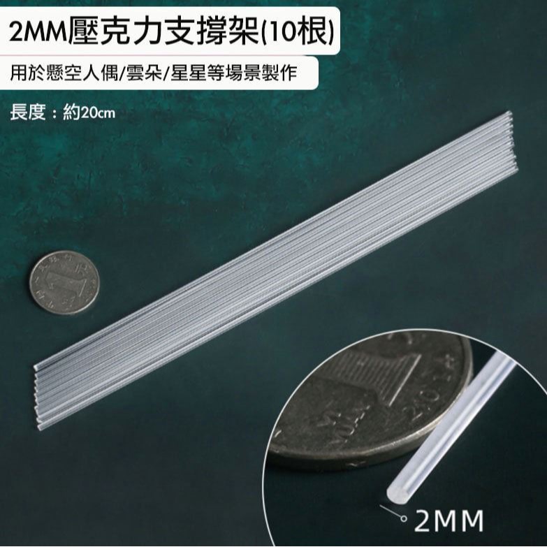 ◎10支組◎2/3/4mm蛋糕隱形插簽棍/透明壓克力支撐棒/糖牌懸浮蛋糕打樁支架/烘焙工具-規格圖9