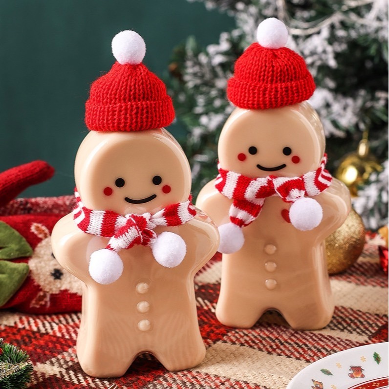 ◎500ml◎聖誕節禮物奶茶瓶/卡通薑餅人可愛果汁飲料瓶/帶蓋楊枝甘露打包空塑膠瓶/密封糖果餅乾罐-細節圖4