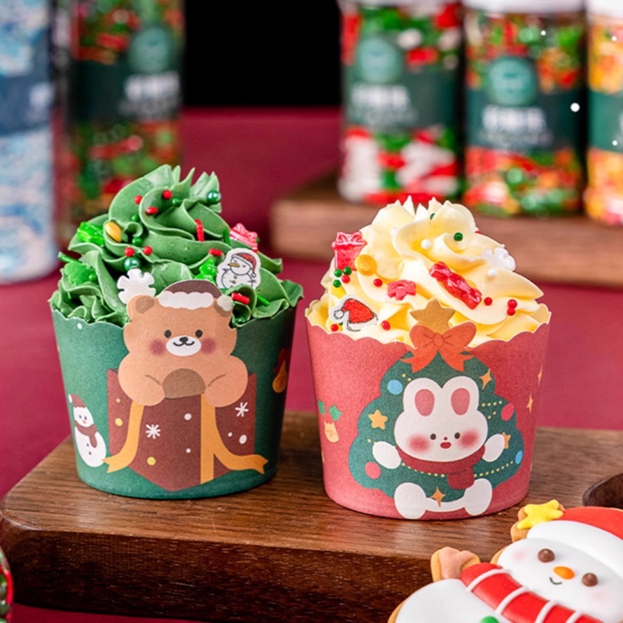 ▪50g分裝盒▪FC可食用萬聖節聖誕老人麋鹿雪人樹葉彩針蛋糕裝飾用彩糖/聖誕造型烘焙糖珠/翻糖甜甜圈裝飾糖珠-細節圖3