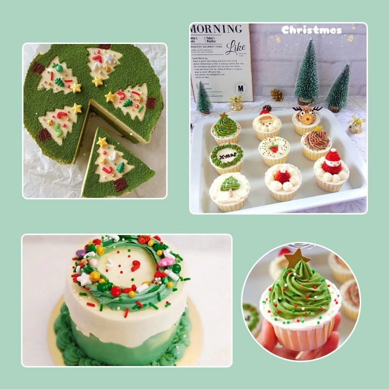 ▪50g分裝盒▪FC可食用萬聖節聖誕老人麋鹿雪人樹葉彩針蛋糕裝飾用彩糖/聖誕造型烘焙糖珠/翻糖甜甜圈裝飾糖珠-細節圖4