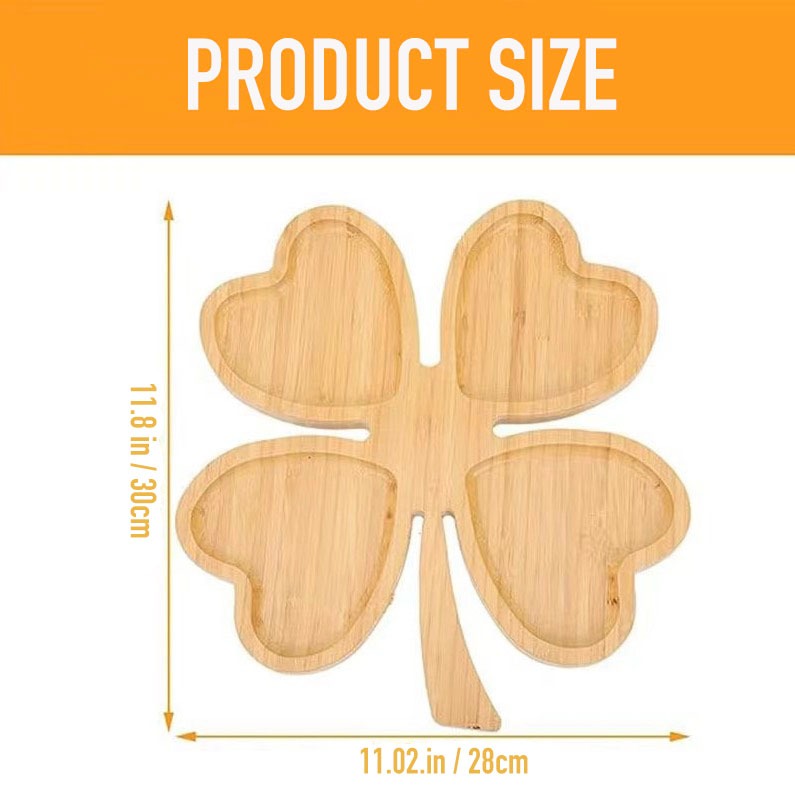 ins風竹製手柄四葉草乾果盤/創意竹製品餐盤/節日瓜果收納盤/點心盤/壽司盤飯店用品茶盤-細節圖7