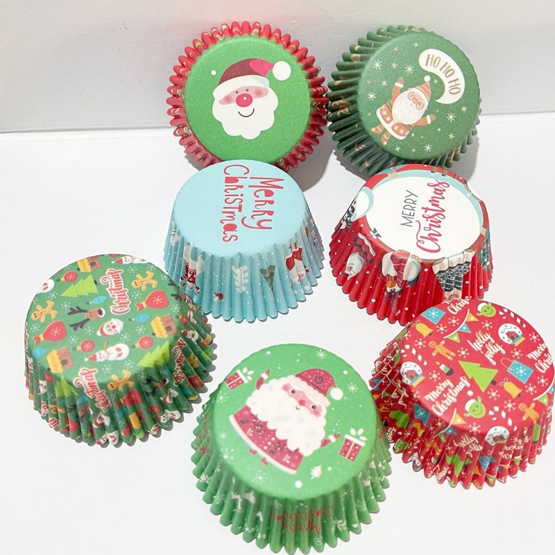 ◎中號11cm◎聖誕節系列PVC筒裝耐高溫防油紙杯(約100只入)/馬芬烘焙紙杯/糯米糍紙托雪媚娘紙杯/戚風杯子蛋糕紙杯-細節圖3