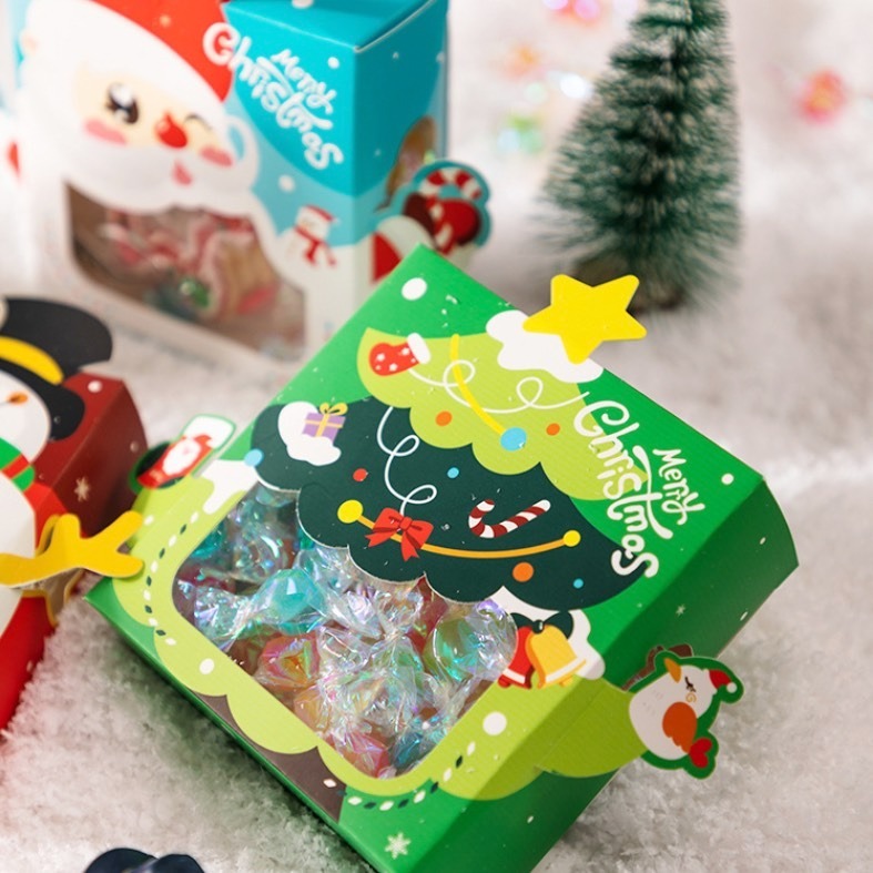 ◎3入◎聖誕節開窗式平安夜蘋果包裝盒/手工脆脆香曲奇餅乾雪花酥糖果常溫禮盒/零食糖霜餅乾曲奇糖果牛軋糖太妃糖盒-細節圖3