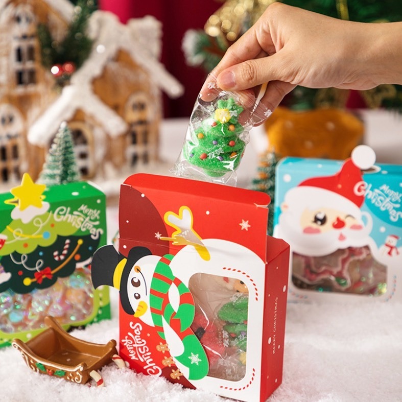 ◎3入◎聖誕節開窗式平安夜蘋果包裝盒/手工脆脆香曲奇餅乾雪花酥糖果常溫禮盒/零食糖霜餅乾曲奇糖果牛軋糖太妃糖盒-細節圖5