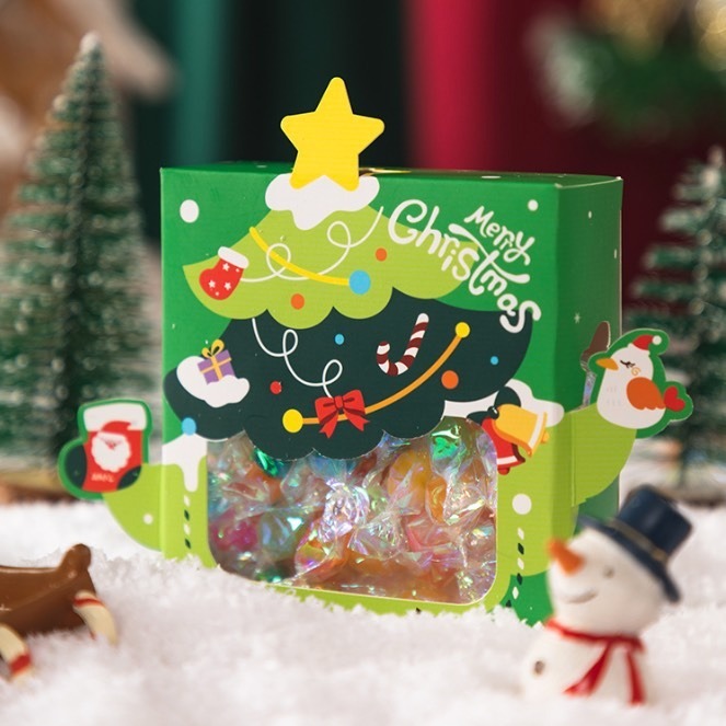 ◎3入◎聖誕節開窗式平安夜蘋果包裝盒/手工脆脆香曲奇餅乾雪花酥糖果常溫禮盒/零食糖霜餅乾曲奇糖果牛軋糖太妃糖盒-細節圖8