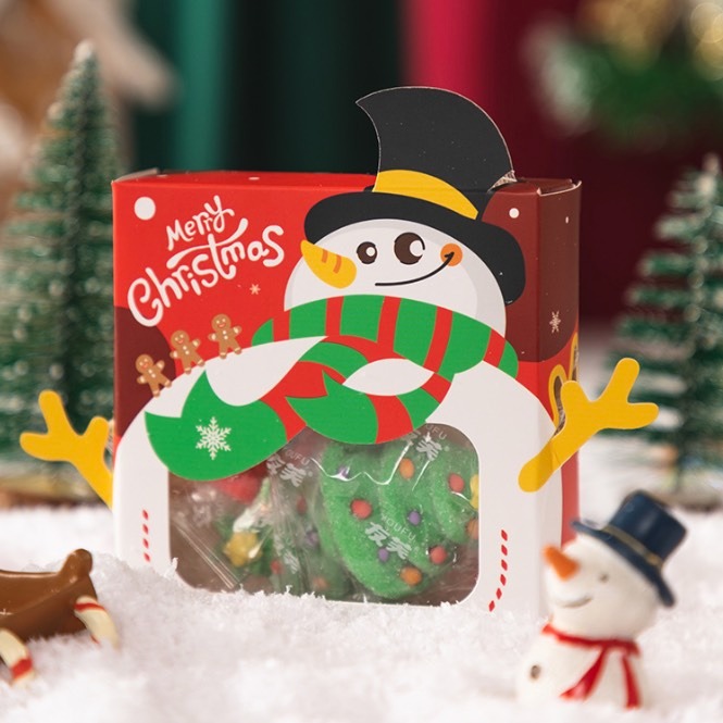 ◎3入◎聖誕節開窗式平安夜蘋果包裝盒/手工脆脆香曲奇餅乾雪花酥糖果常溫禮盒/零食糖霜餅乾曲奇糖果牛軋糖太妃糖盒-規格圖8