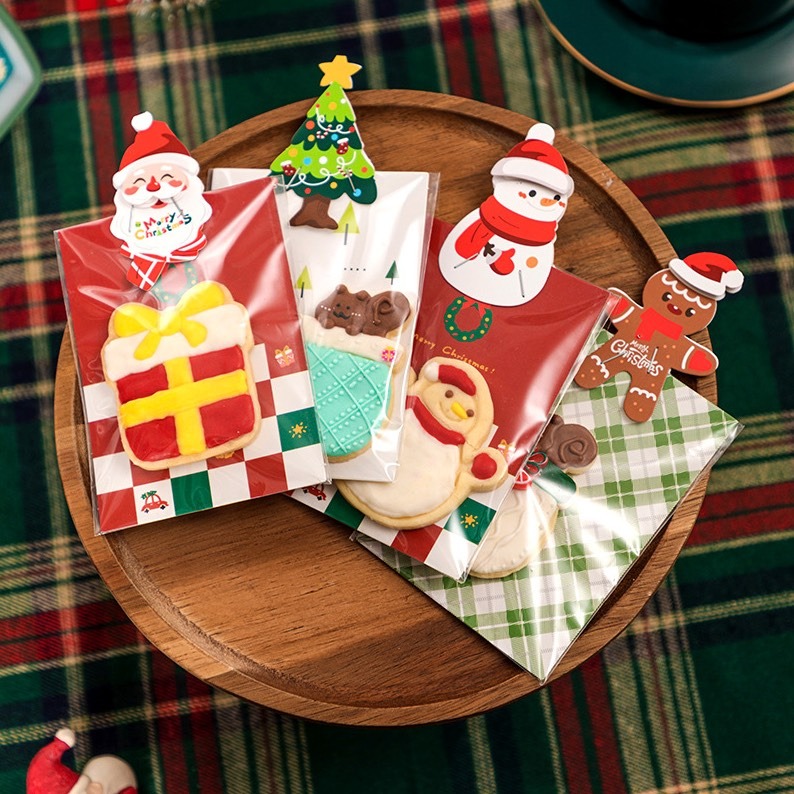◎5張=20枚入◎聖誕節糖霜餅乾包裝立體異型頁眉卡頭/烘焙紐約軟餅乾點心零食卡頭/聖誕節裝飾紙卡片-細節圖5