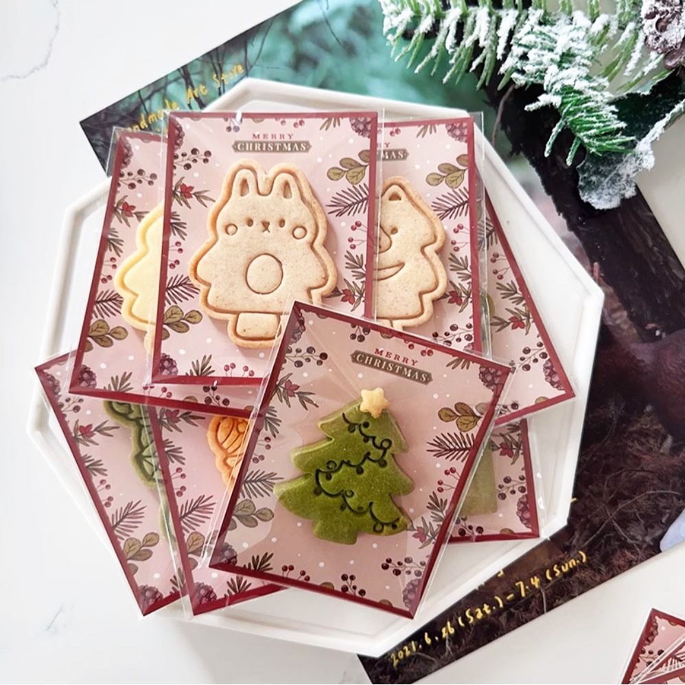 ◎30張◎7.5x9.8cm聖誕節曲奇墊卡/聖誕快樂賀卡/餅乾裝飾卡片/烘焙用包裝英文卡紙-細節圖3
