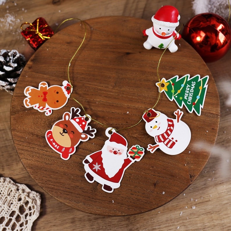 ▪5張/25枚入▪創意聖誕雪人吊牌/插牌紙卡/烘焙包裝聖誕節裝飾紙卡/烘焙包裝禮盒吊牌/聖誕節標牌/蛋糕裝飾掛件-細節圖6