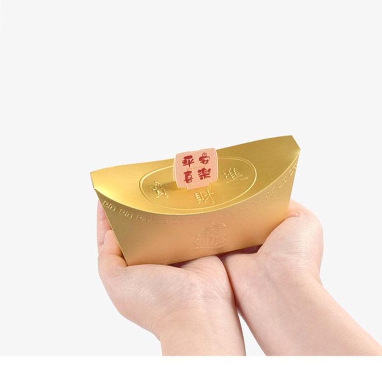 ◎5入◎一錠發財禮盒包裝提袋/可立式餅乾糖果禮品袋/蘋果牛軋糖糖果蛋糕包裝紙袋-細節圖4