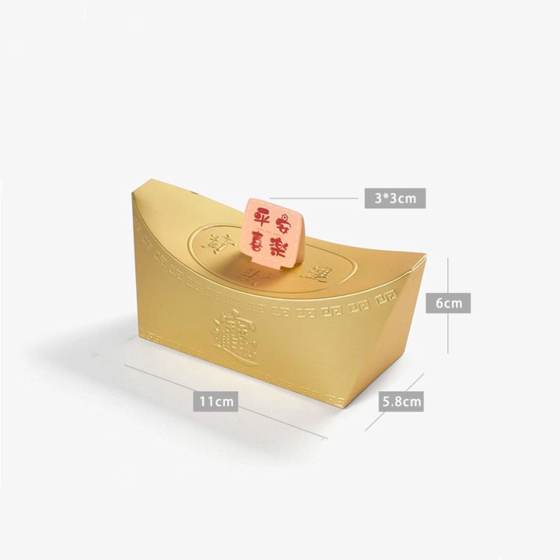 ◎5入◎一錠發財禮盒包裝提袋/可立式餅乾糖果禮品袋/蘋果牛軋糖糖果蛋糕包裝紙袋-細節圖9