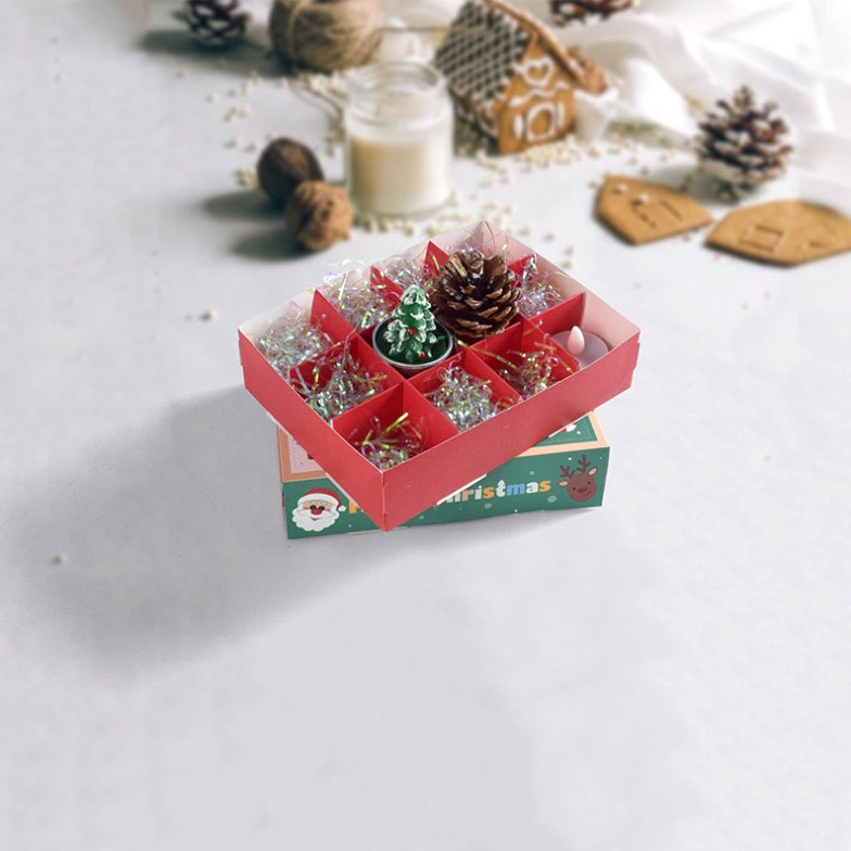 ◎2入◎12格/24格款趣味聖誕戳戳樂盲盒空盒/自製驚喜禮物盒/食品級白卡禮品包裝/聖誕節計時日曆可愛喜糖彩色禮物盒-細節圖4