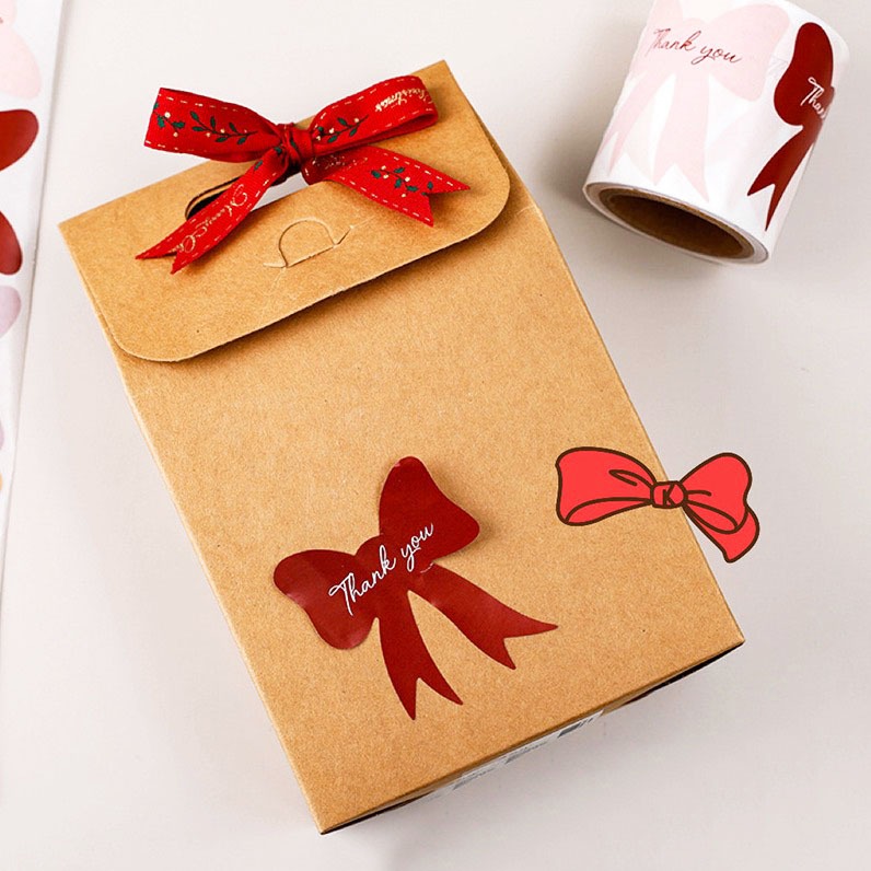 ◎120枚/卷◎可愛蝴蝶結封口貼紙/捲捲貼紙餅乾袋裝飾貼/甜品禮盒禮物貼紙/不乾膠裝飾貼紙/手帳素材紙貼-細節圖5