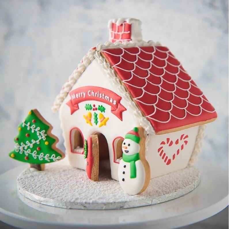 ▪8件組▪聖誕雪人房子餅乾切模/DIY餅乾模/ABS塑料壓花模/翻糖蛋糕裝飾印花模具-細節圖3