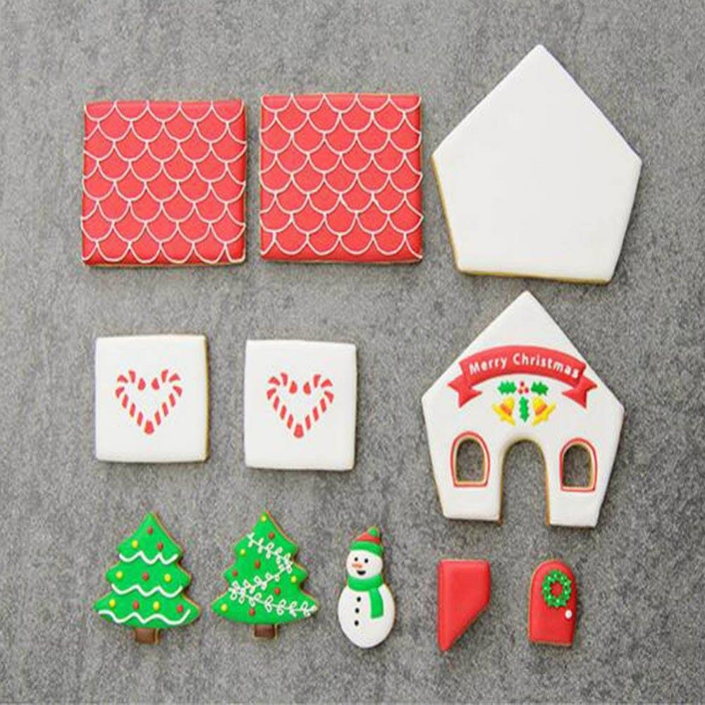 ▪8件組▪聖誕雪人房子餅乾切模/DIY餅乾模/ABS塑料壓花模/翻糖蛋糕裝飾印花模具-細節圖4