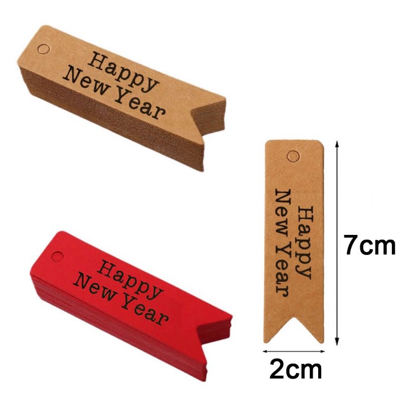 ◎10枚入◎Happy new year吊牌/插牌紙卡/烘焙包裝新年裝飾紙卡/烘焙包裝禮盒吊牌/蛋糕裝飾插牌-細節圖5