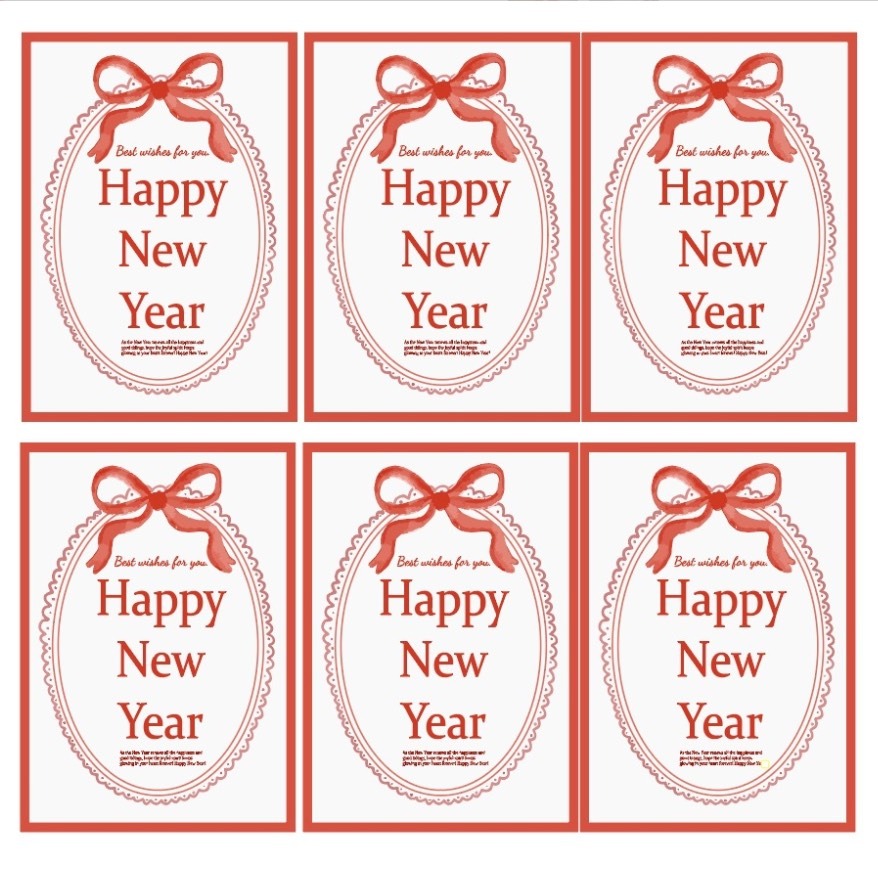 ◎3張=18枚◎新年蝴蝶結方形happy new year封口貼紙/祝福文字貼畫/節慶禮盒禮物貼紙/年裝飾封口貼不乾膠標-細節圖5