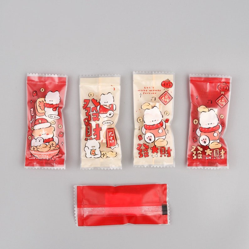 ◎4*9.5cm◎發大財四合一牛軋糖機封袋(約195~200入)/太妃糖巧克力糖果袋/牛軋糖烘焙食品包裝袋-細節圖4