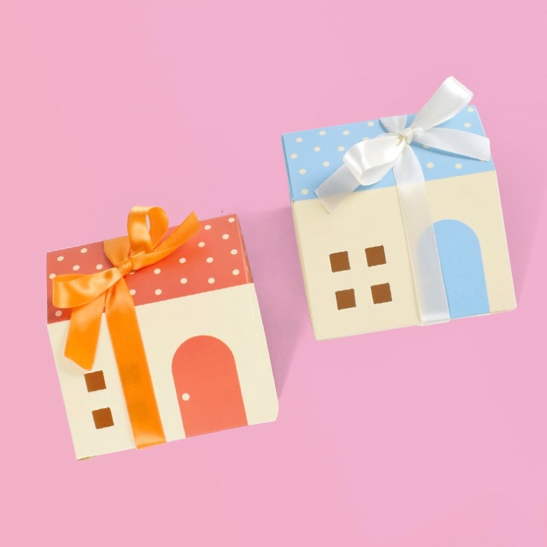 ◎5只入◎彩色城堡簡約可愛糖果餅乾包裝盒/牛軋糖餅乾糖果盒/滿月回禮婚禮喜糖禮物盒/兒童節亮麗彩色房子包裝紙盒-細節圖7