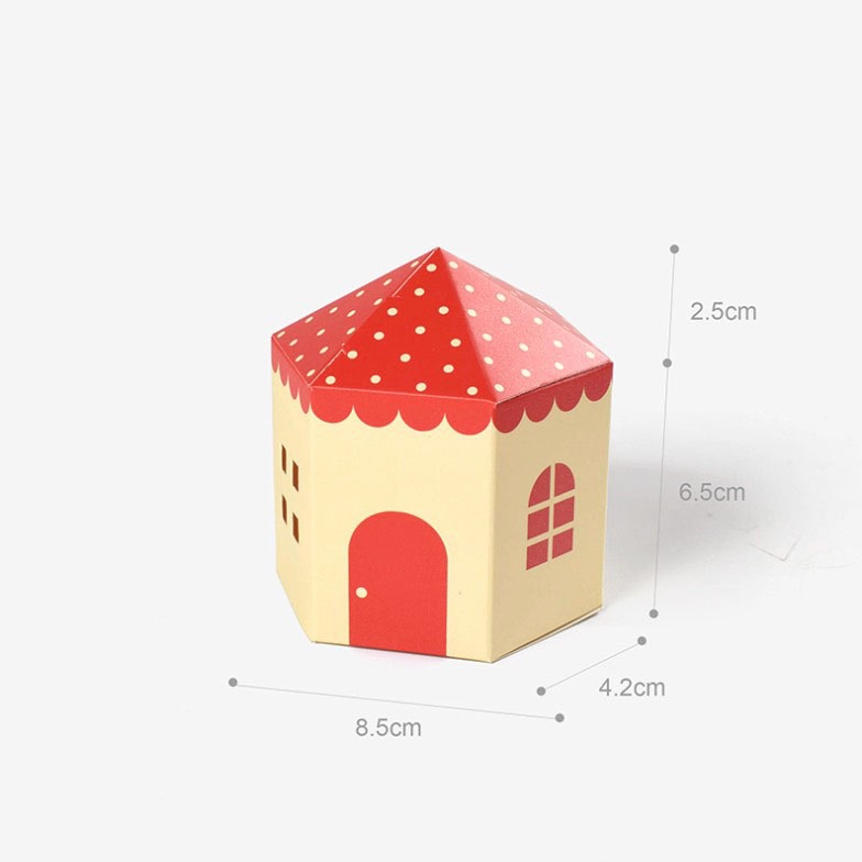◎5只入◎彩色城堡簡約可愛糖果餅乾包裝盒/牛軋糖餅乾糖果盒/滿月回禮婚禮喜糖禮物盒/兒童節亮麗彩色房子包裝紙盒-細節圖9