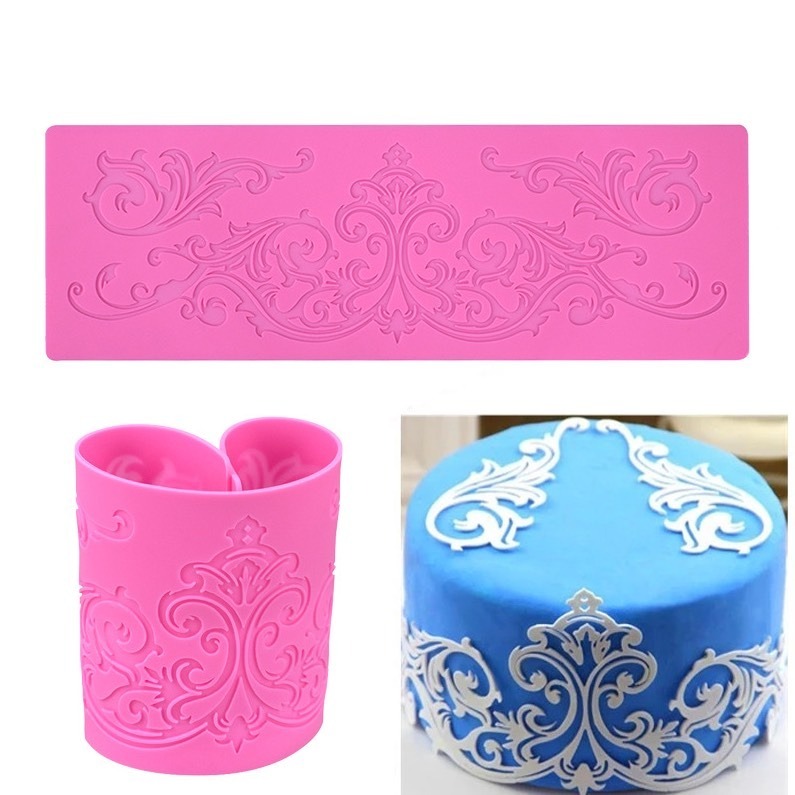 復古蕾絲花邊翻糖蛋糕圍邊蕾絲墊/聖誕翻糖蛋糕矽膠模/diy巧克力創意裝飾/烘焙模具/烘焙裝飾分子料理印花模-細節圖2