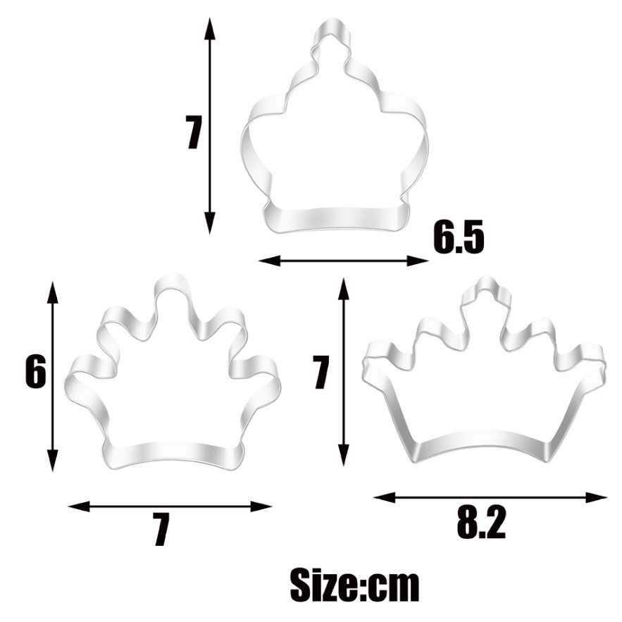 ◎3件組◎皇冠造型不銹鋼餅乾切模/水果切模/水滴翻糖模/烘焙模具/英式糖花DIY餅乾模/饅頭黏土模-細節圖7