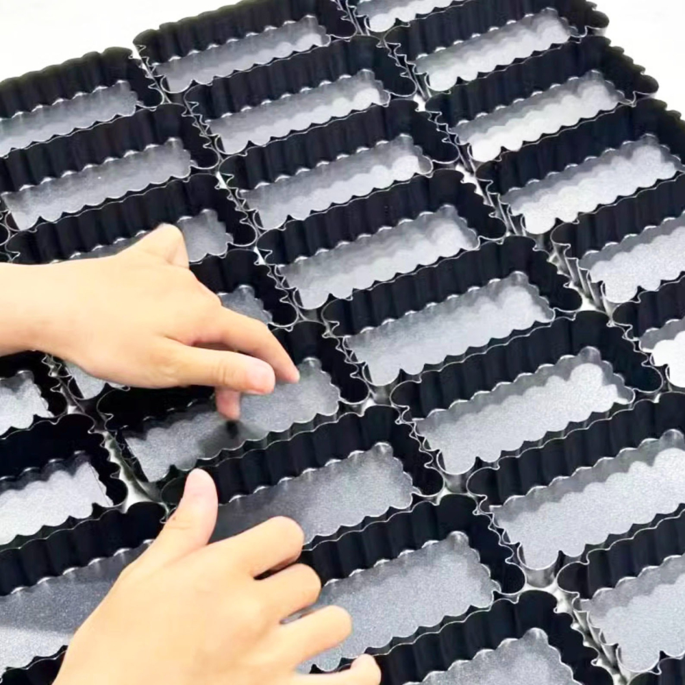 韓國方形迷你奶油派/混油酥皮長方形烘焙蛋糕模具/不沾水果塔盤蛋塔-細節圖2