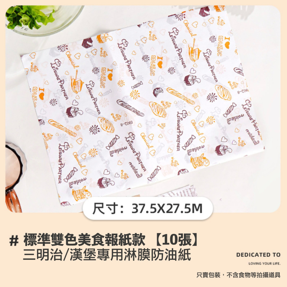 ◎10張◎三明治包裝紙/家用一次性防油紙墊/漢堡淋膜紙/打包飯糰煎手抓餅食品點心包裝用紙/烘培用紙/防油紙-細節圖7