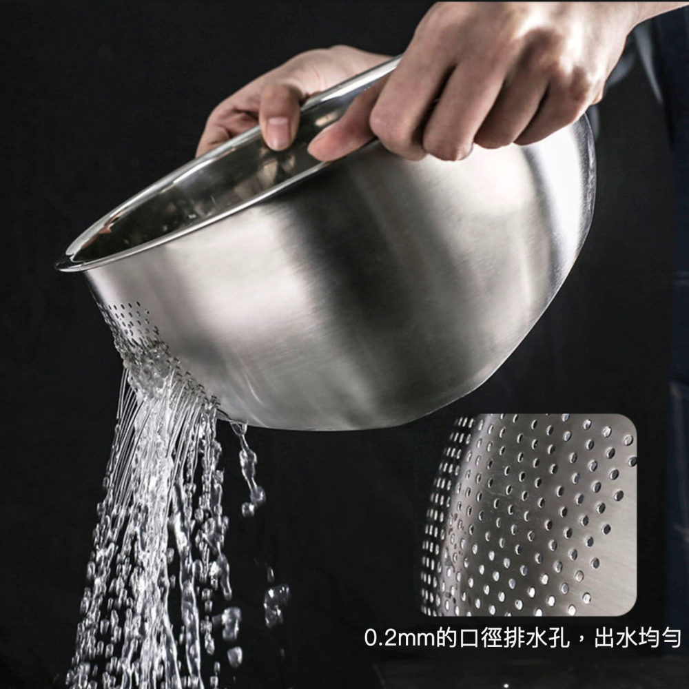 304不銹鋼淘米器/淘米盆/蔬果瀝水盆/多功能廚房用具-細節圖3