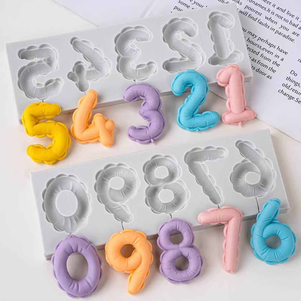 0~9氣球數字液態矽膠模具/翻糖液體矽膠模/DIY香薰石膏模具/手工皂模/創意巧克力矽膠模具-細節圖4