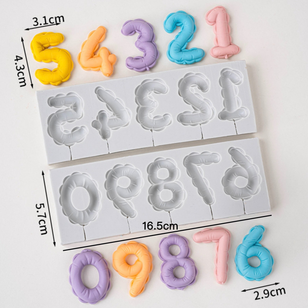 0~9氣球數字液態矽膠模具/翻糖液體矽膠模/DIY香薰石膏模具/手工皂模/創意巧克力矽膠模具-細節圖5