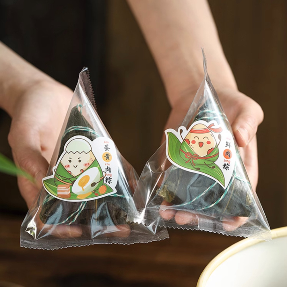 ◎18枚貼◎端午節慶創意肉粽口味裝飾異型封口貼紙/端午肉粽貼紙/包裝盒封口貼/禮盒禮物貼紙/端午銅版紙不乾膠裝飾貼紙-細節圖3