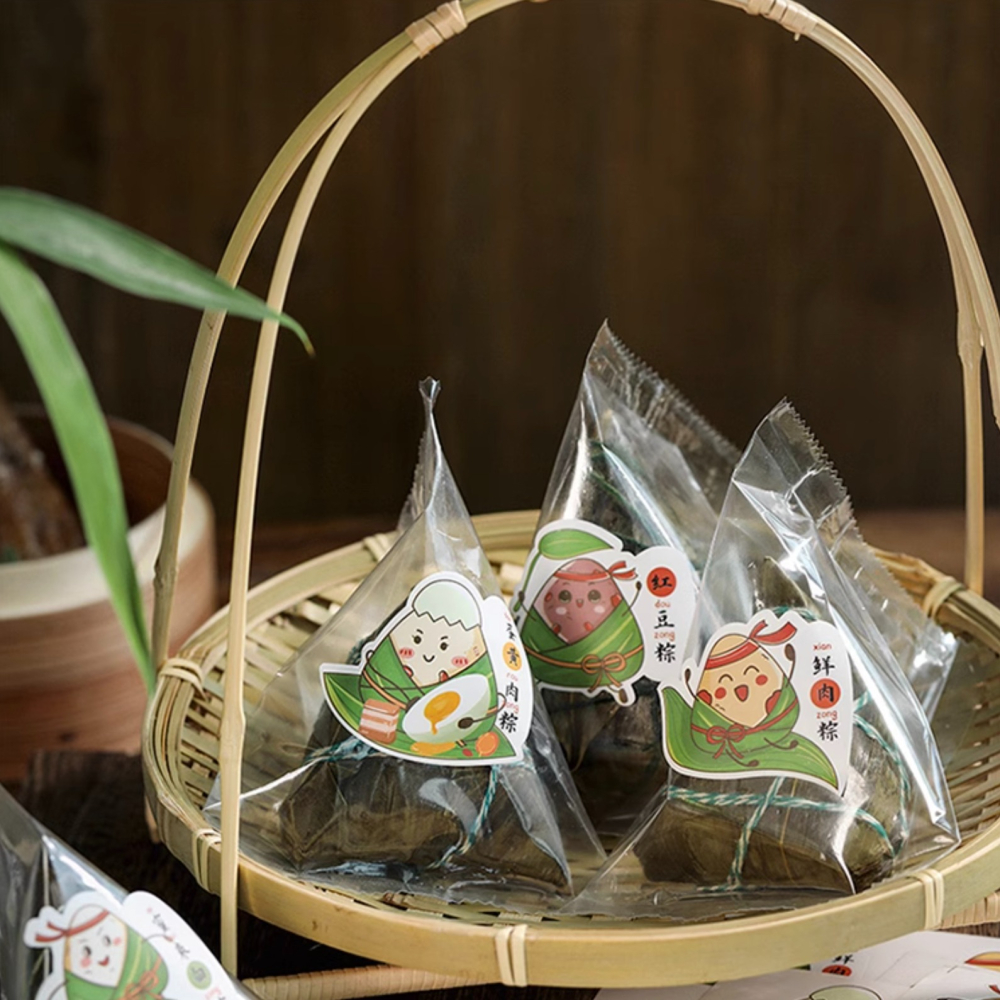 ◎18枚貼◎端午節慶創意肉粽口味裝飾異型封口貼紙/端午肉粽貼紙/包裝盒封口貼/禮盒禮物貼紙/端午銅版紙不乾膠裝飾貼紙-細節圖4