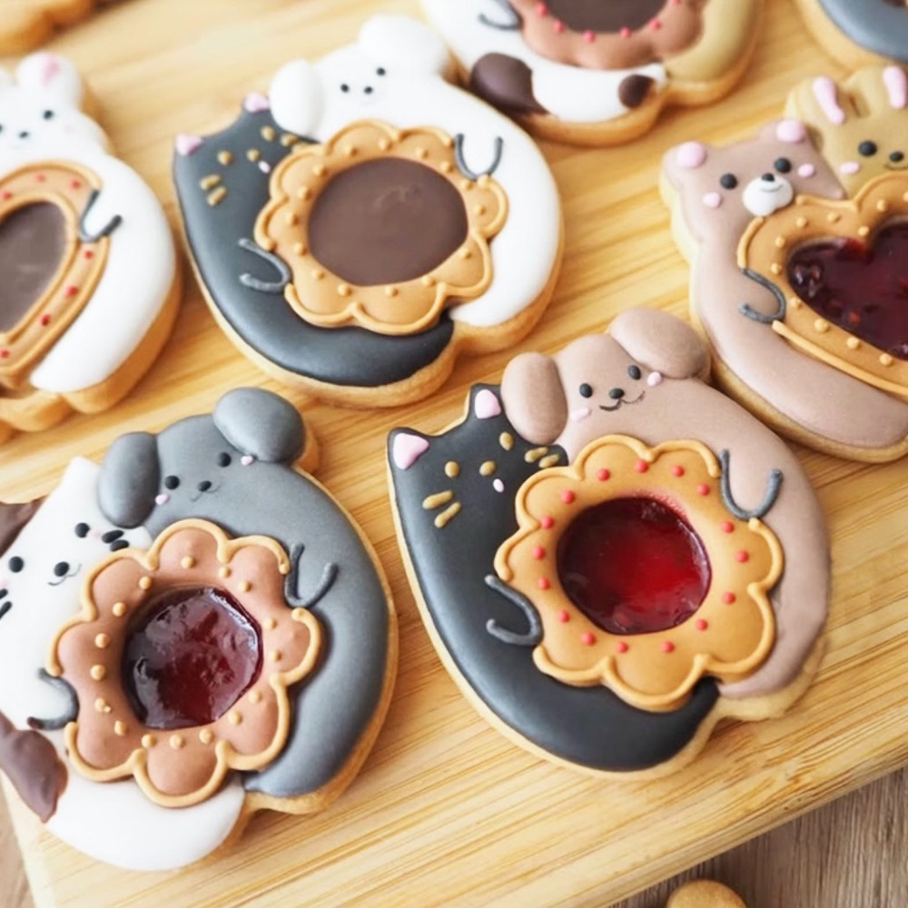 日本cotta可愛情人節小動物組合餅乾印章模具/DIY曲奇翻糖烘焙模具/按壓餅乾模/3D造型塑料餅乾壓印模具/糖花工具-細節圖2